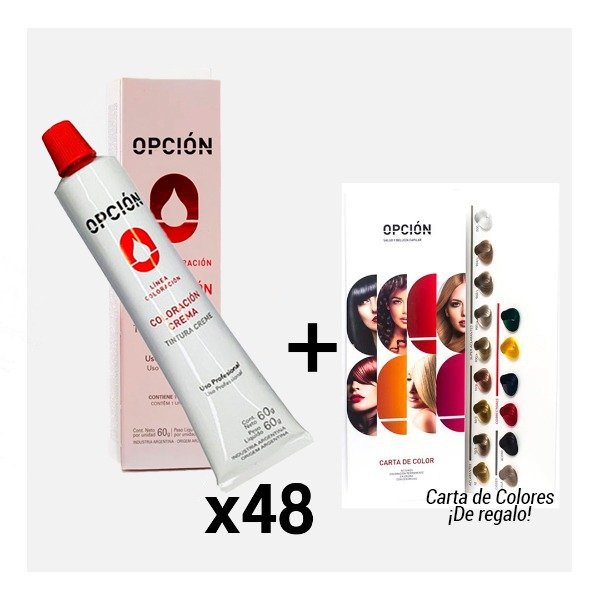 Producto - Tintura OPCIÓN x 48 + Una Carta de Colores