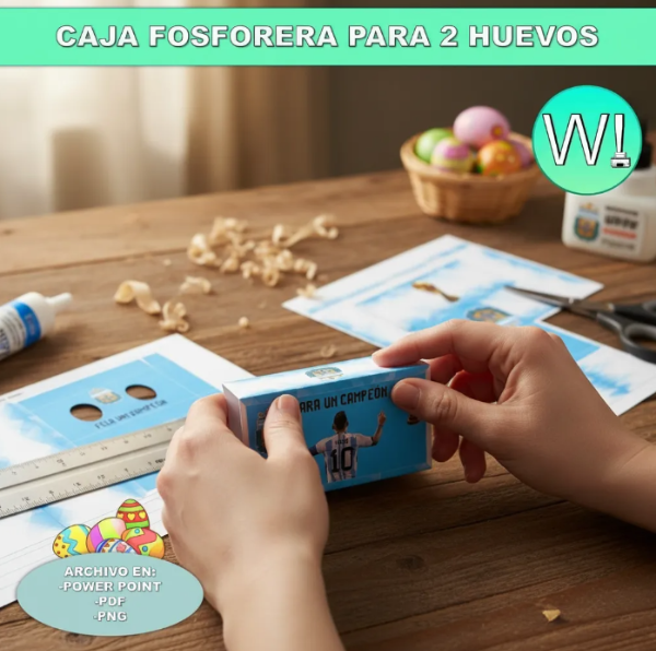 Producto - Kit Imprimible Caja Fosforera Huevos Pascua Argentina - 3