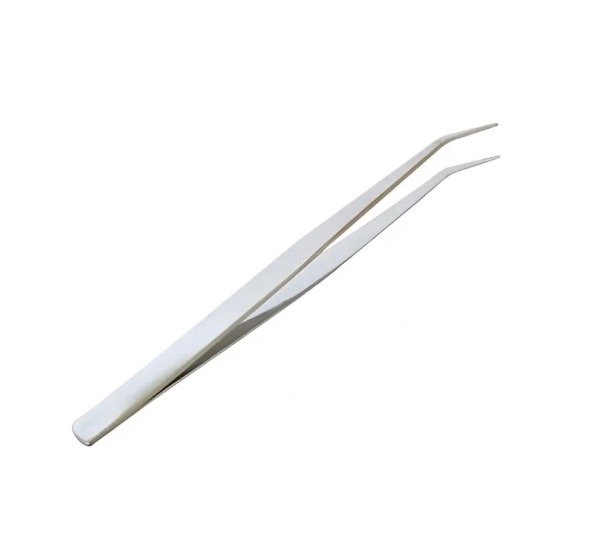 Producto - PINZA ANTIESTATICA PUNTA CURVA PLATEADA ACERO INOX TWE-7 X UNIDAD