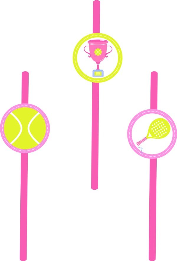 Producto - SORBETES PADEL ROSA X 10