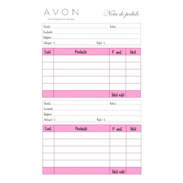 Producto - Agenda De Pedidos y Catalogo AVON - 2