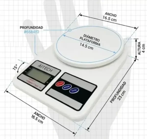 Producto - Balanza Digital De Cocina 10 Kg Precisión 1g Display Lcd - 1