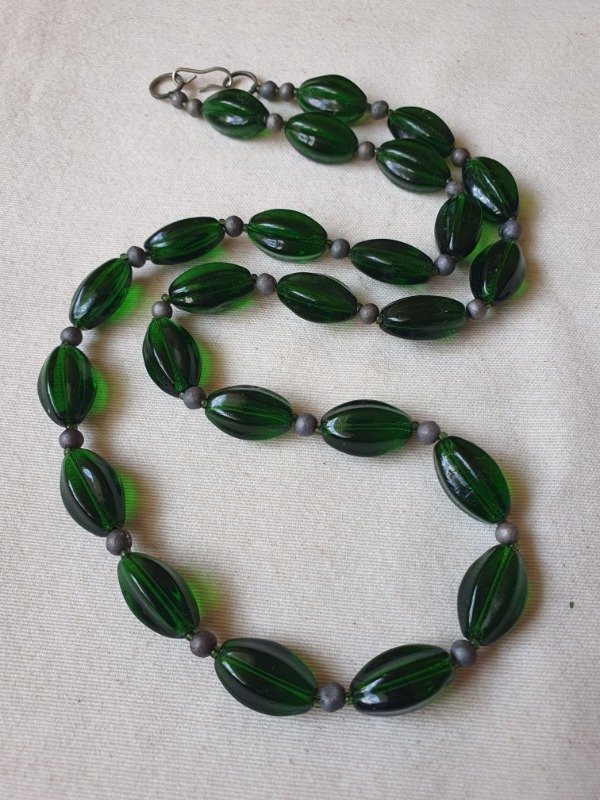 Producto - LUCERO Collar Cristal Verde Inglés Gallonado - 7