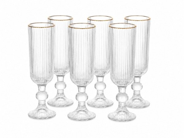 Producto - Copa Alta LINES Borde Dorado x 6