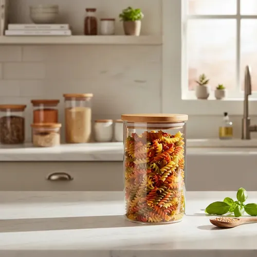 Producto - Frasco de vidrio con tapa de bambú - 500ml