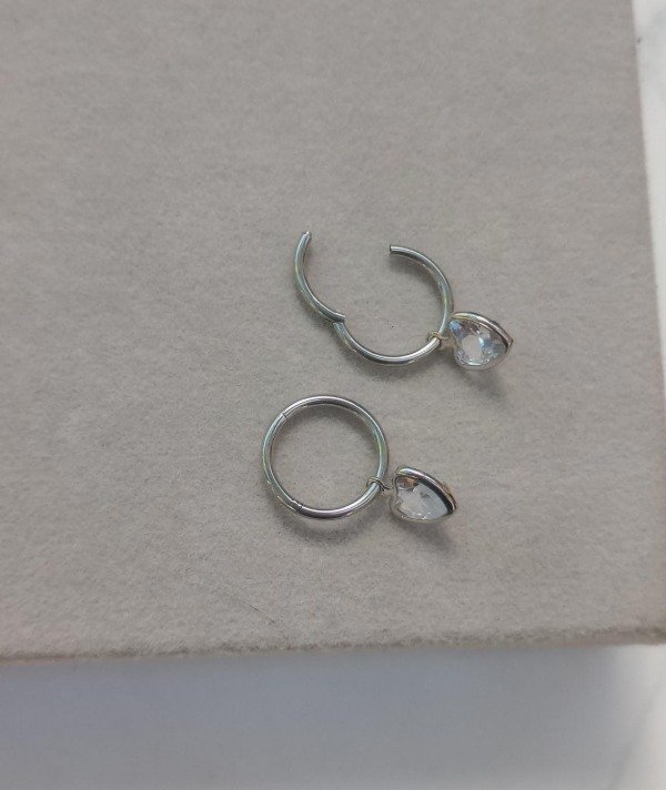 Producto - Argollitas con Bisagra y Cubic - Corazones - 1