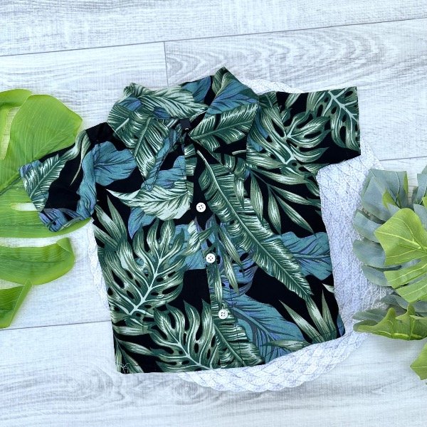Producto - CAMISA HAWAIANA NEGRA C/VERDE