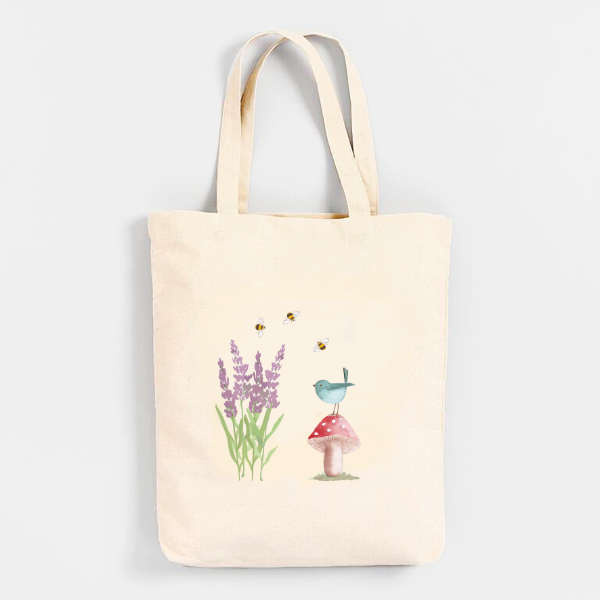 Producto - Tote bag Lavandas Con pajarito