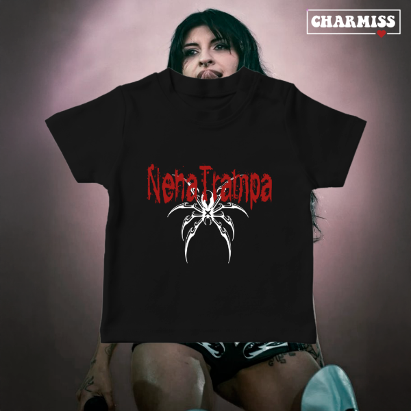 Producto - Baby tee- Nena trampa "araña" - 1