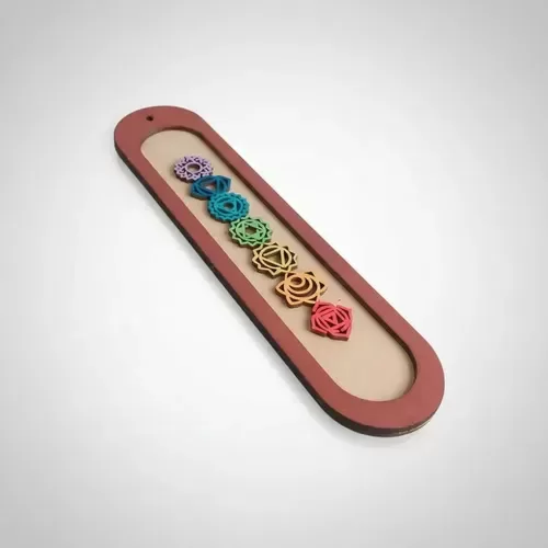 Producto - PORTA SAHUMERIO PLANO 7 CHAKRAS