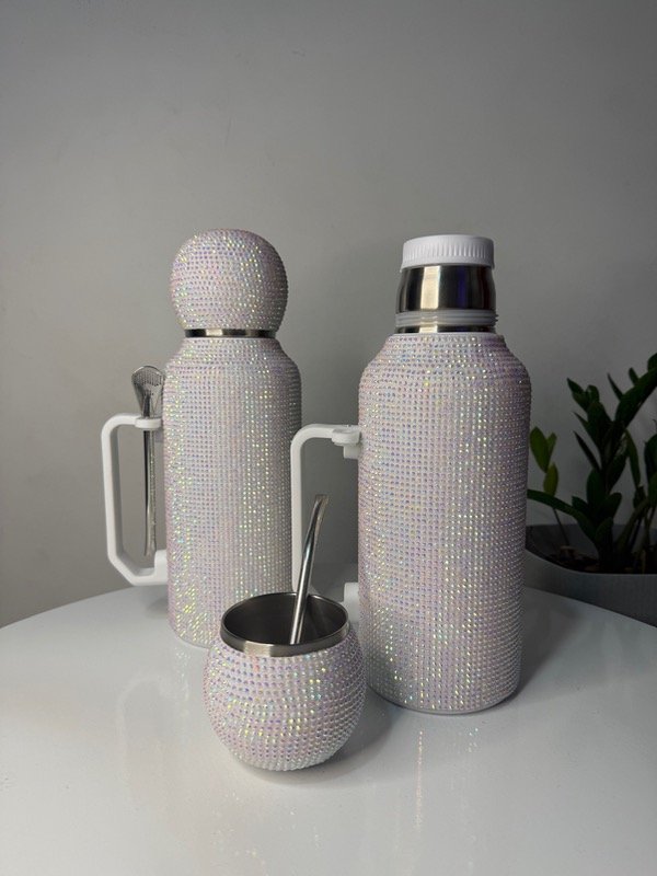 Producto - Set termo 1.3 L + mate + bombilla (blanco)