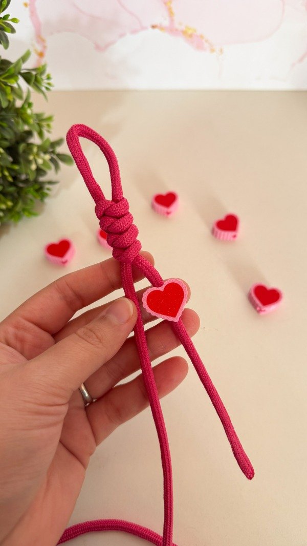 Producto - Cuenca corazon rosa con rojo vertical