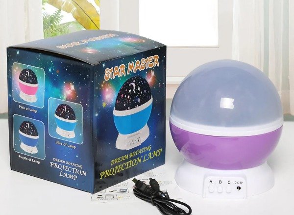 Producto - Lámpara velador proyector de estrellas,luna y luces Star Master