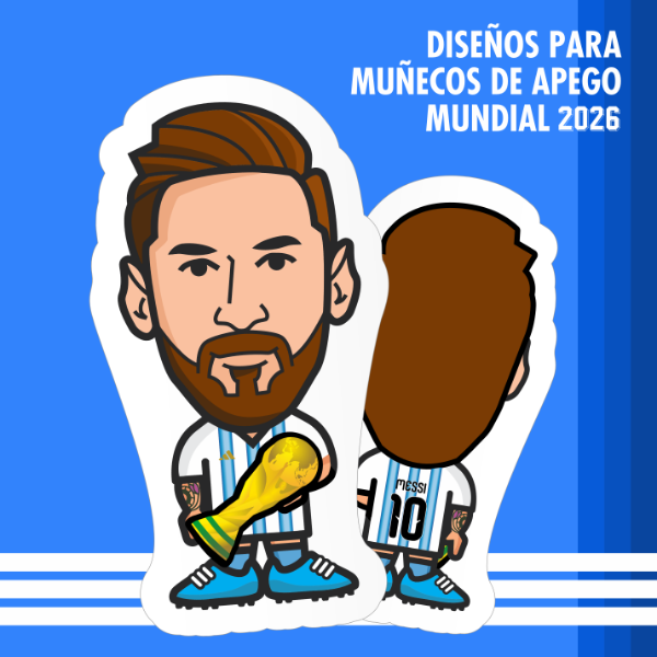 Producto - Plantillas Muñecos Apego Mundial 2026 Mascotas Messi Sublimación DTF Sublimar