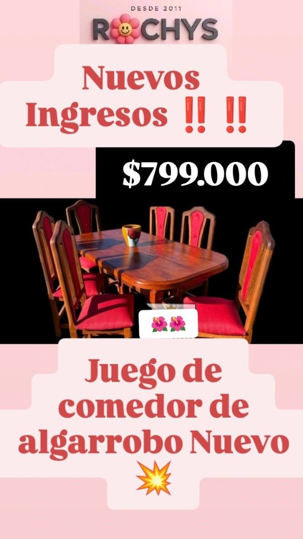 Producto - JUEGO DE COMEDOR ALGARROO 6SILLAS