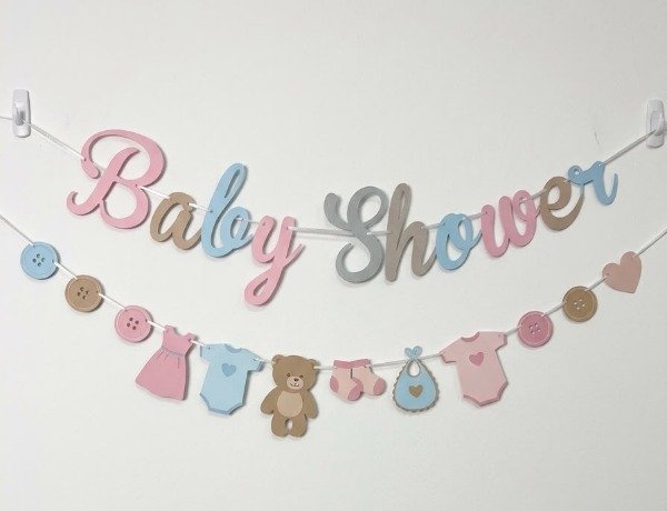 Producto - BANDERIN BABY SHOWER CURSIVA+GUIRNALDA - 0