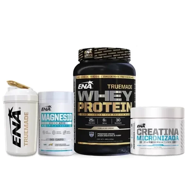 Producto - Combo Despegue- TRUE MADE 1KG+CITRATO+CREATINA 300GR+ SHAKER SIMPLE ENA