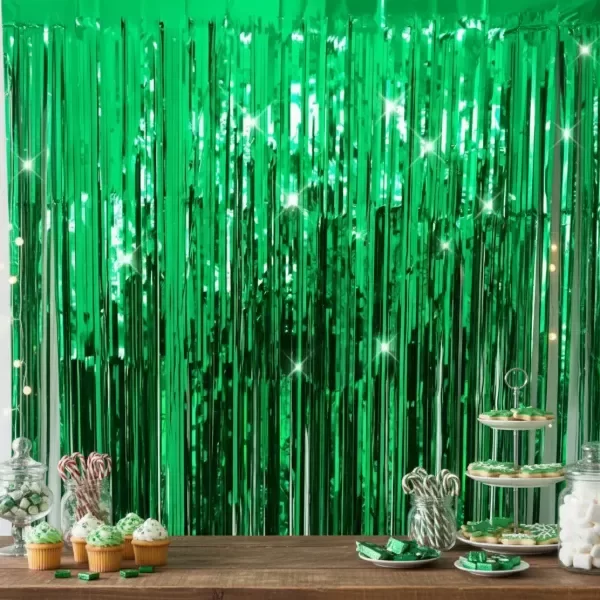 Producto - Cortina Verde LLuvia Material Metalizado