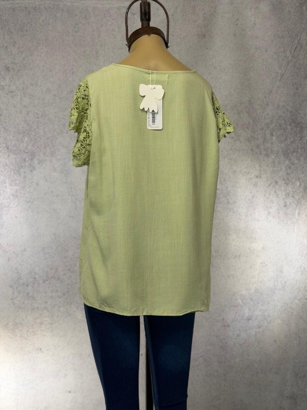 Producto - BLUSA TRIAL VERDE LINO IMPORTADA - 2