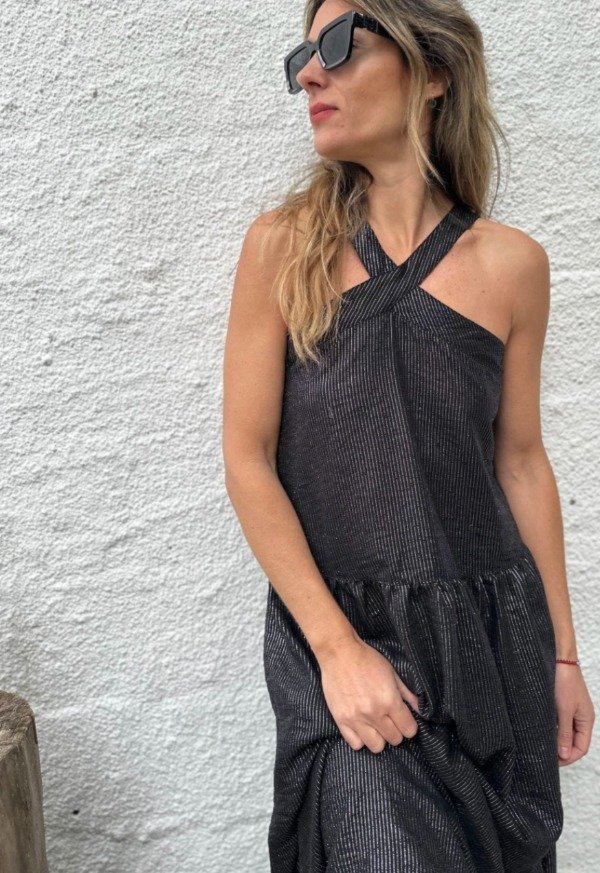 Producto - Vestido Cruz Lurex Negro T M