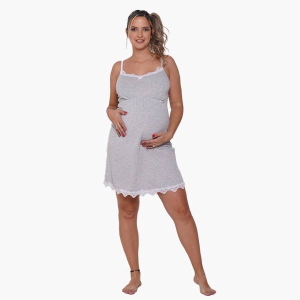 Producto - Camisolin puro algodón con puntilla. Negro y Gris