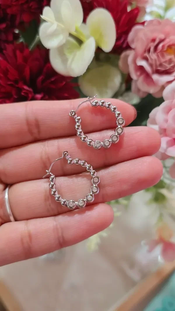 Producto - Argolla bolitas con cubic AQ