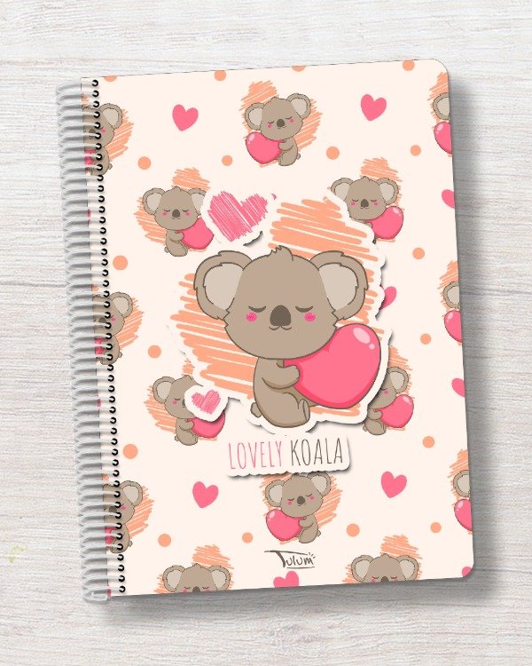 Producto - Cuaderno A4 tapa rígida plástica 100h dis. lovely koala
