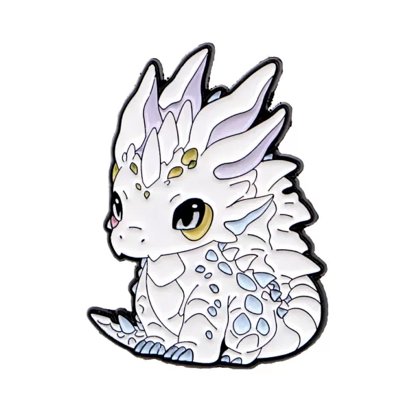 Producto - Pin Dragón Blanco ojos amarillos