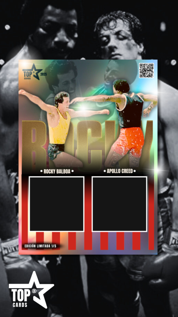 Producto - Carta holografica "Rocky balboa y Apollo Creed" Edición limitada 1/5