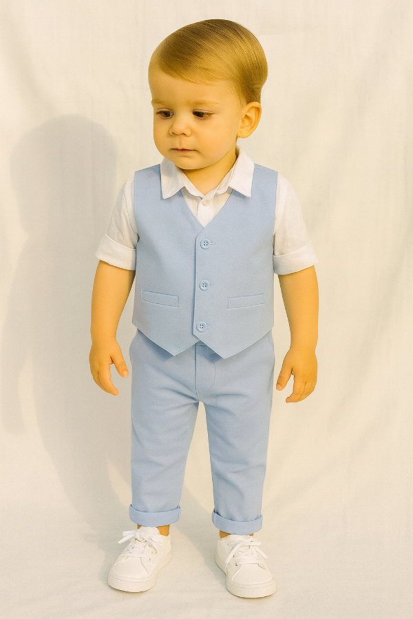 Producto - CONJUNTO GABARDINA BEBÉ CHUPIN CORTE CHINO Y CHALECO