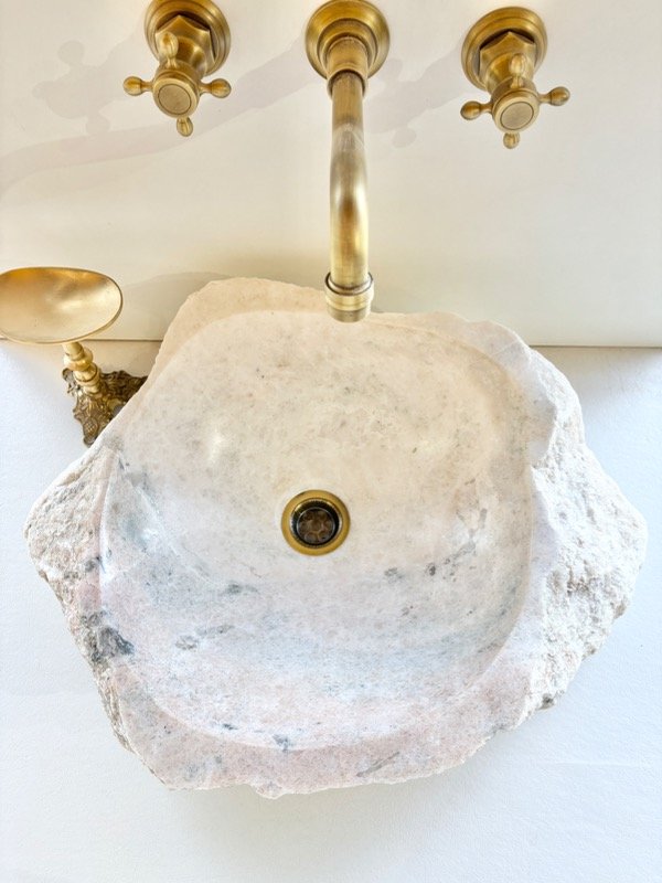 Producto - Bacha de piedra blanca 50x48x12cm