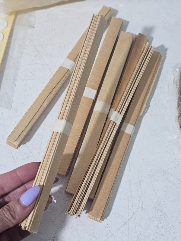 Producto - Pabilos de madera x10u 23cm largo