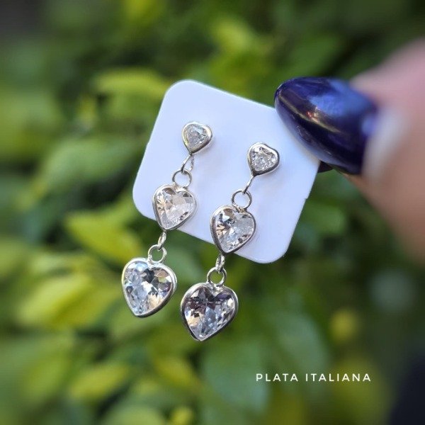 Producto - Aros italianos colgantes corazones