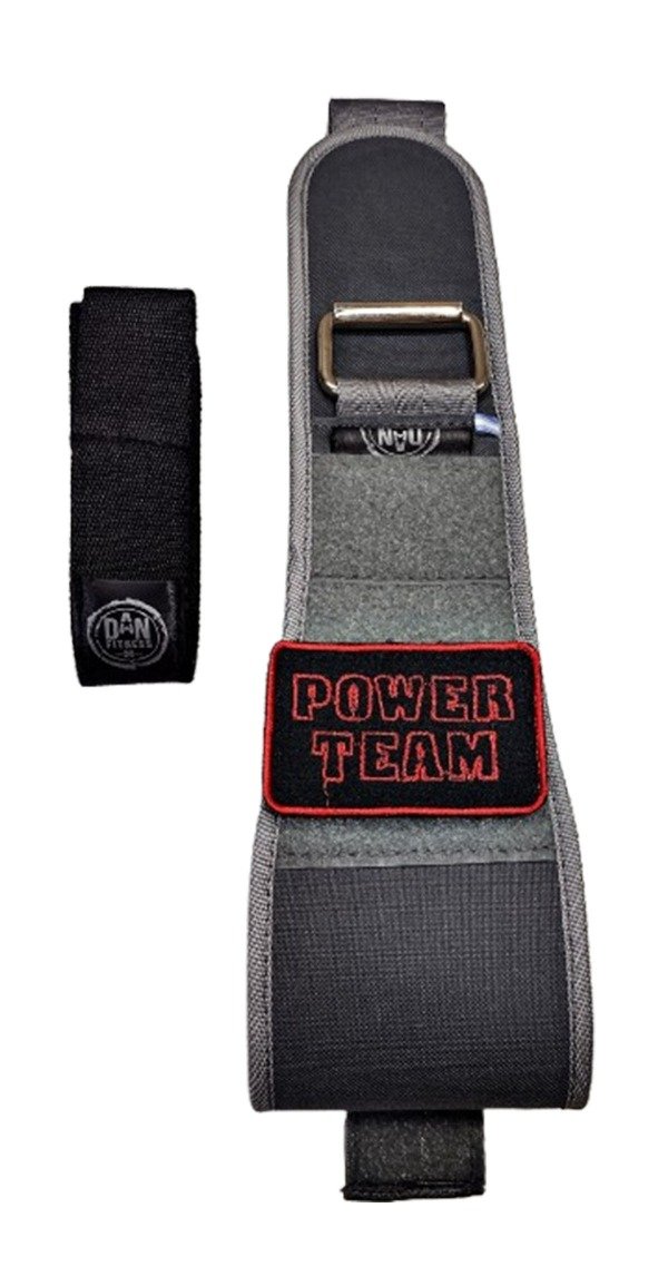 Producto - Cinturon con parche Gris mas straps