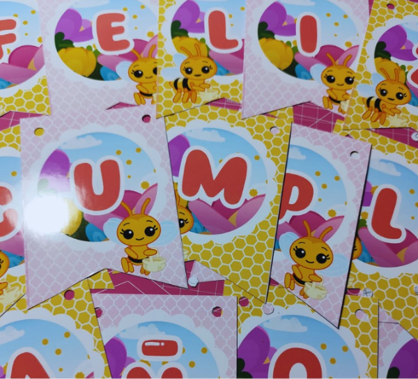 Producto - Banderines personalizados, decora con ternura y color. (Plancha A4) - 0