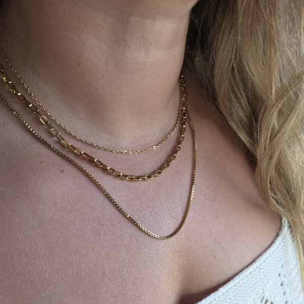 Producto - Conjunto Ac.Dorado set de 3 collares diferentes medidas