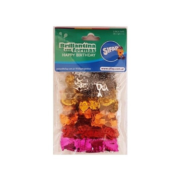 Producto - BRILLANTINA SIFAP CON FORMAS HAPPY BIRTHDAY