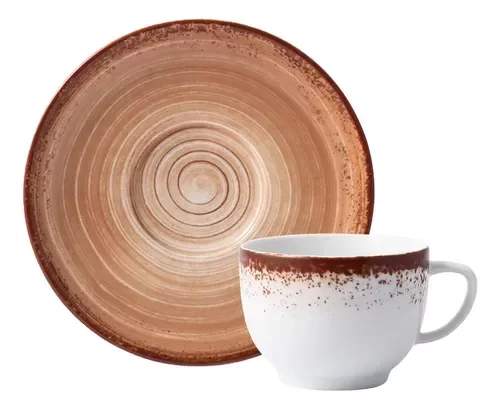 Producto - ESFERA TAZA TE C/PLATO MARRON SCHMIDT