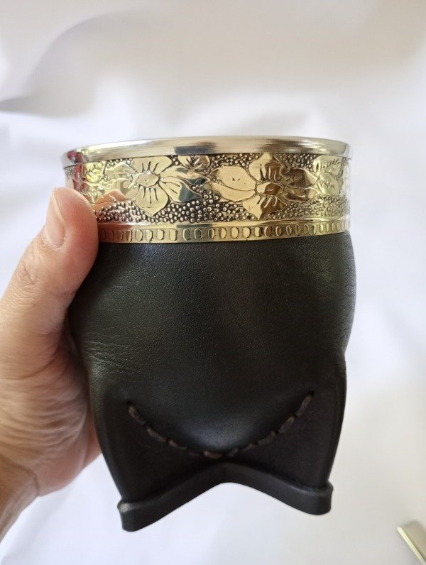 Producto - Mate imperial PREMIUM calabaza/cuero vacuno. Negro I