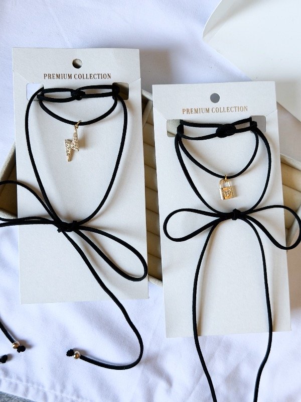 Producto - Choker dije dorado con stras 3-elegir modelo