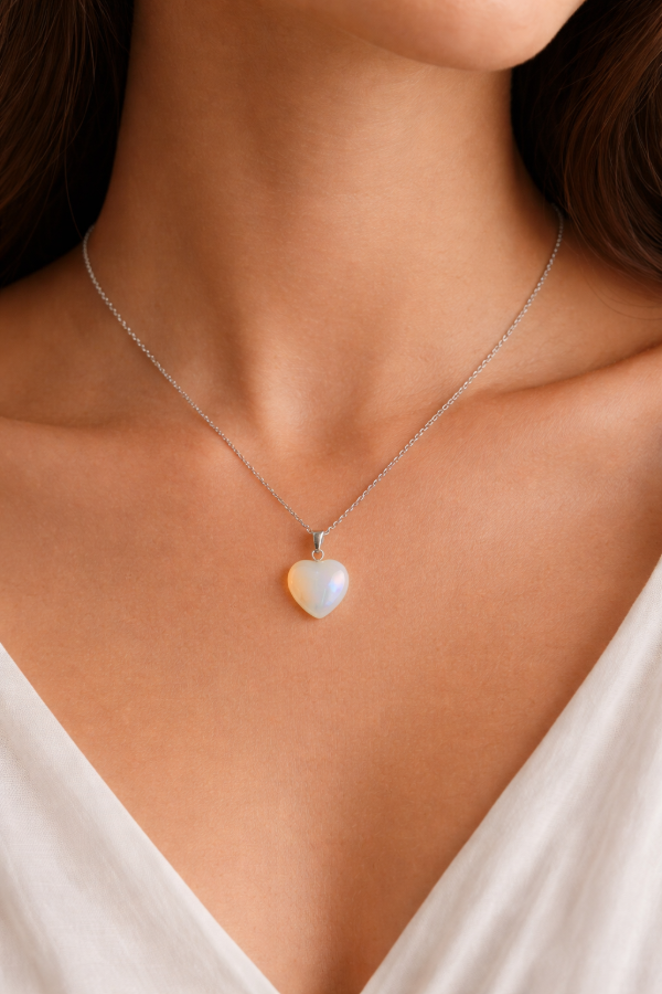 Producto - Cadenita + Dije Corazon Opalina