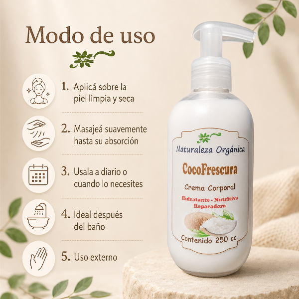 Producto - Crema Corporal CocoFrescura -  Hidratación y Frescura Natural - 3