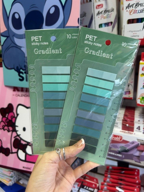 Producto - Post Its "Menta" con Regla p/Cuaderno 10 tonos