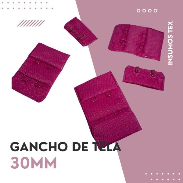 Producto - Gancho de tela fucsia 30mm (por unidad)