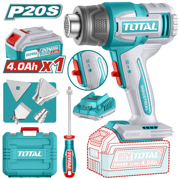 Producto - Pistola de Calor Inalámbrica 20V 550C TOTAL TBLI20065