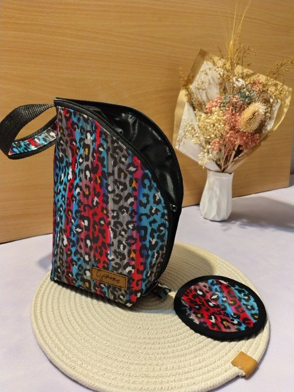 Producto - PORTA TAZA VIRAL ANIMAL PRINT ROSA/AZUL - 0