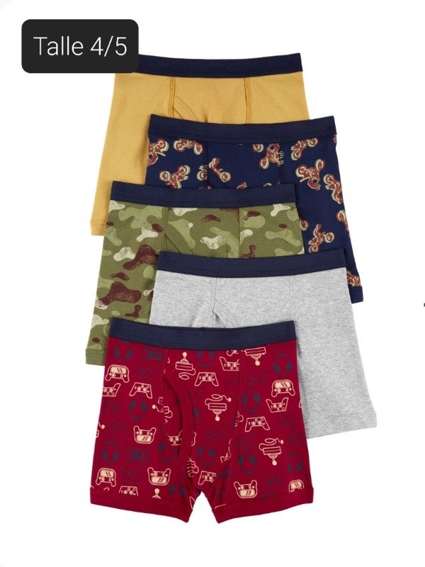 Pack de 5 boxers carters talle 4/5