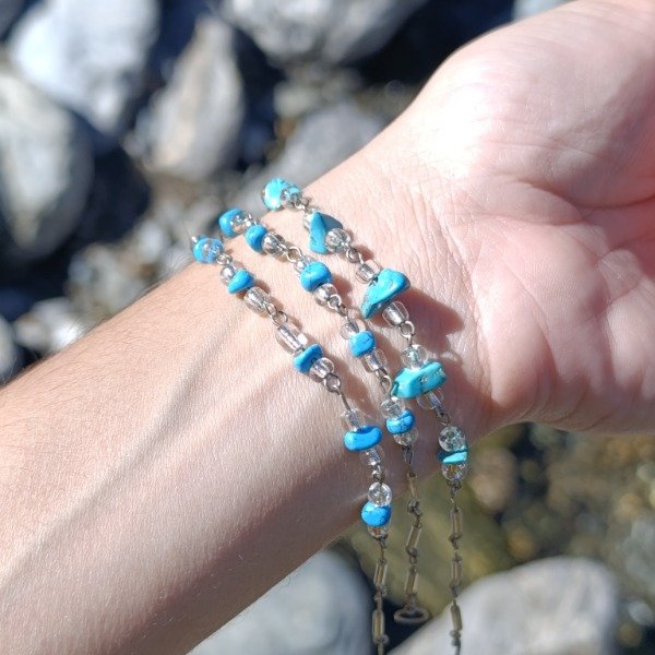 Producto - Pulsera alpaca y piedritas naturales - 2