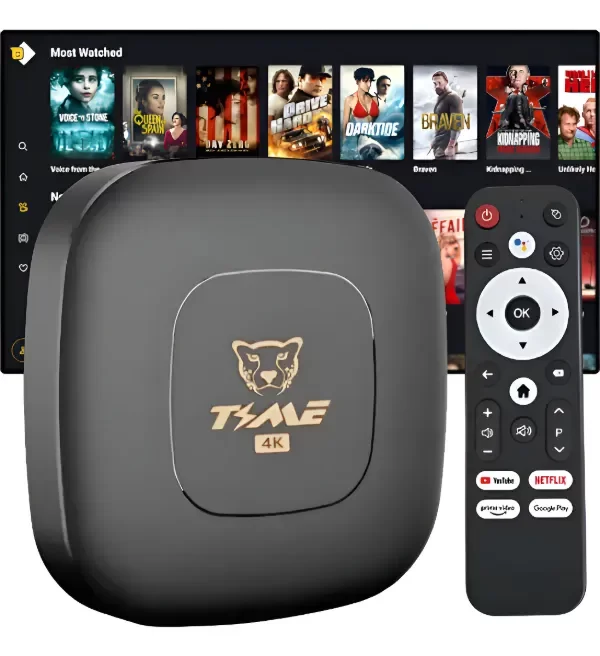 Producto - CONVERTIDOR SAMRT TV BOX STREAMING C/ ANDROID CONTROL REMOTO VOZ