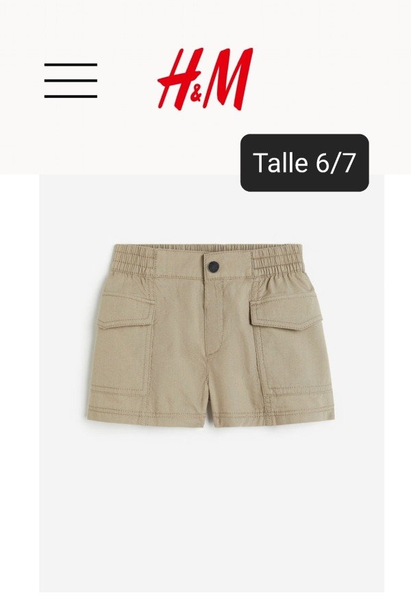Short poplin HyM talle 6/7 verde seco